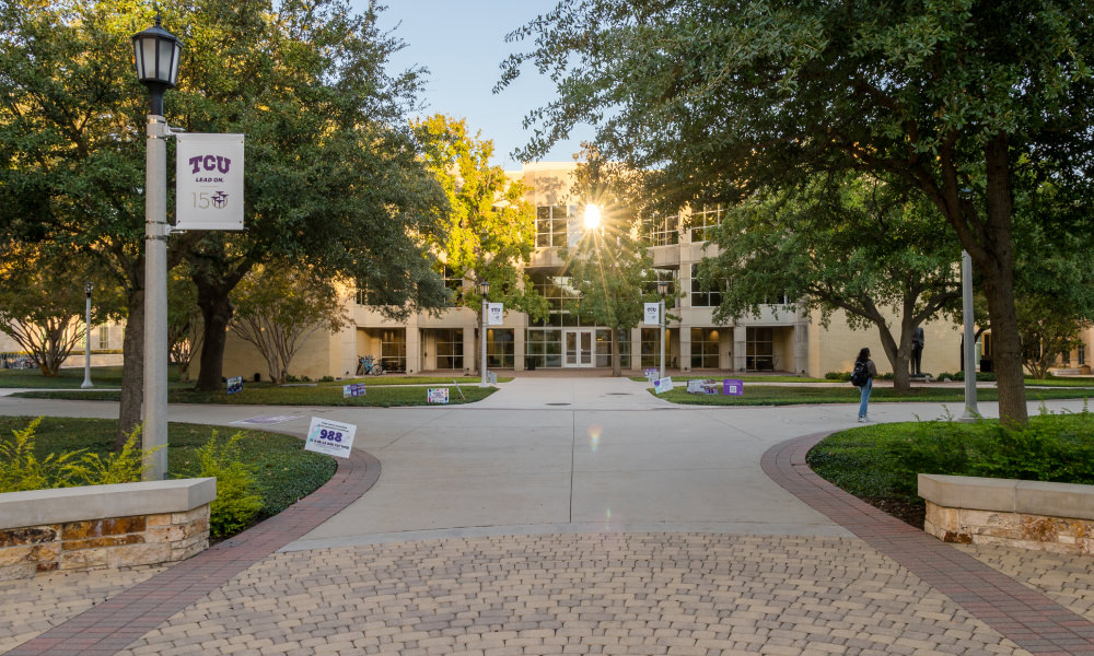 campus view of business school building
